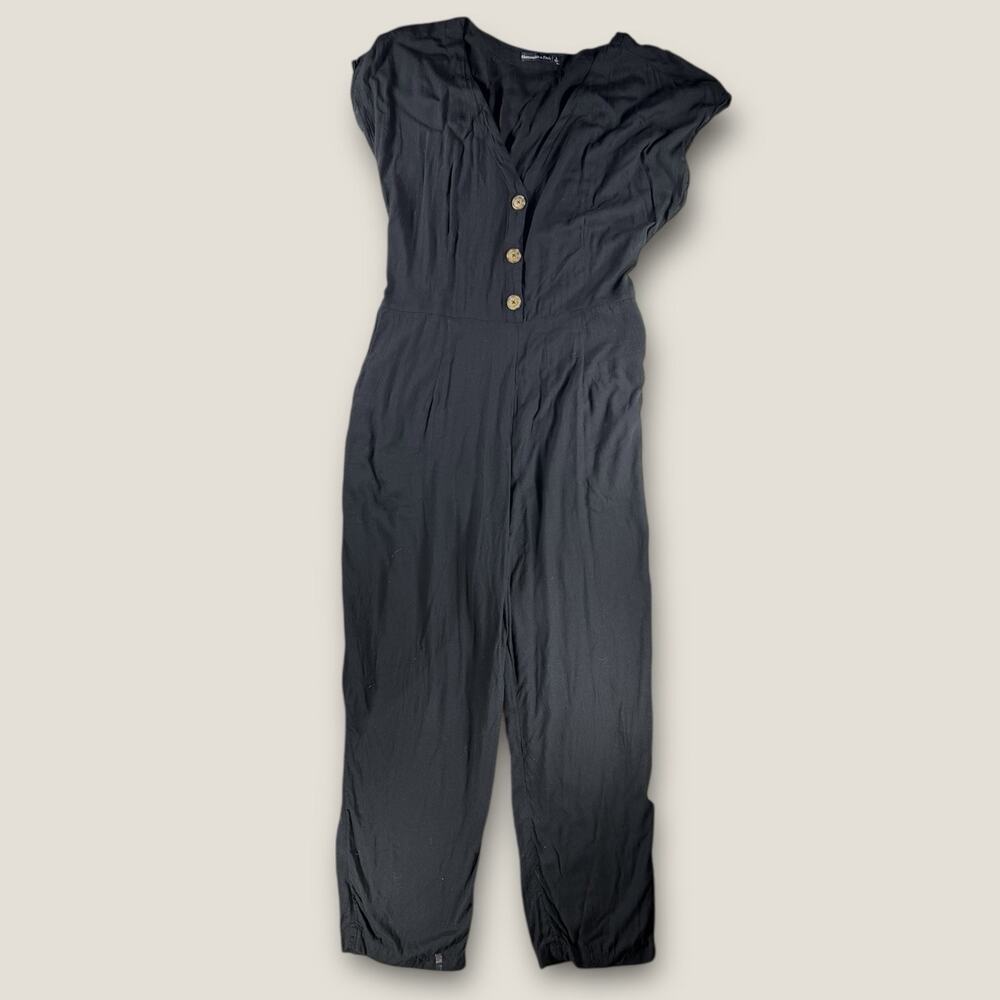 Abercrombie & Fitch Black Wide-Leg Jumpsuit